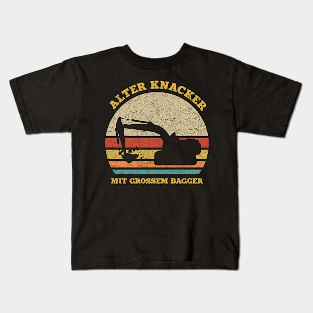 Excavator driver shirt Kids T-Shirt by ErdnussbutterToast